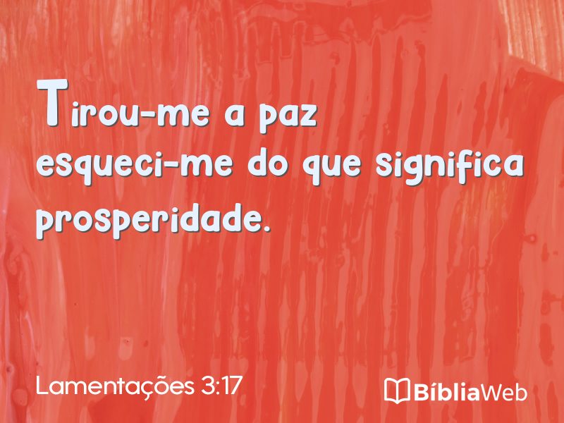 Lamentações 3:17 em imagem para compartilhar