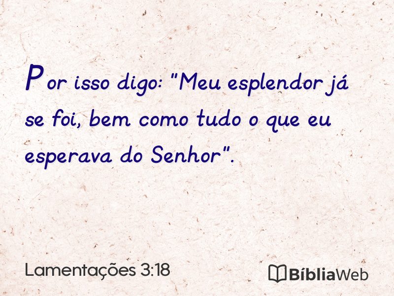 Lamentações 3:18 em imagem para compartilhar