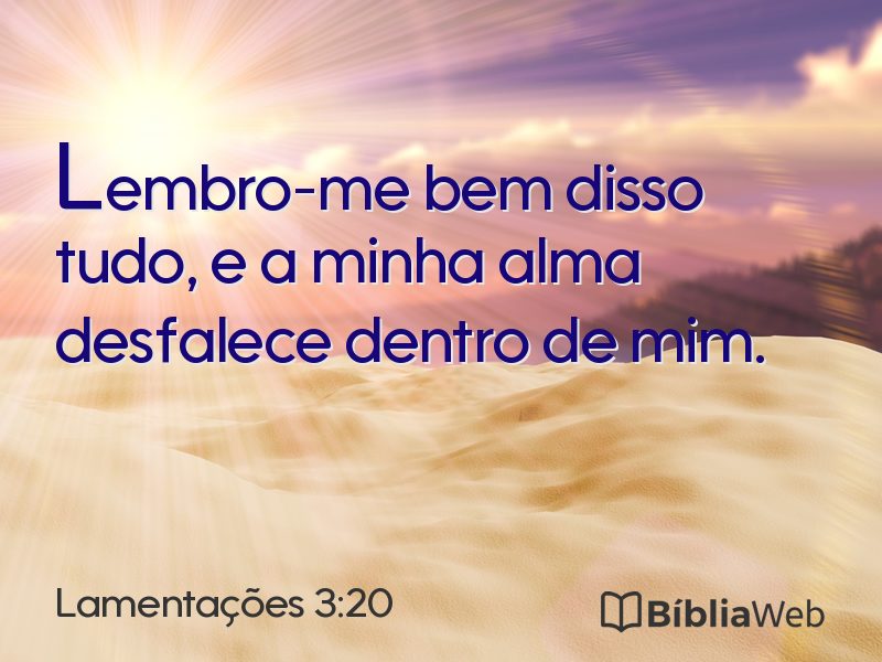 Lamentações 3:20 em imagem para compartilhar