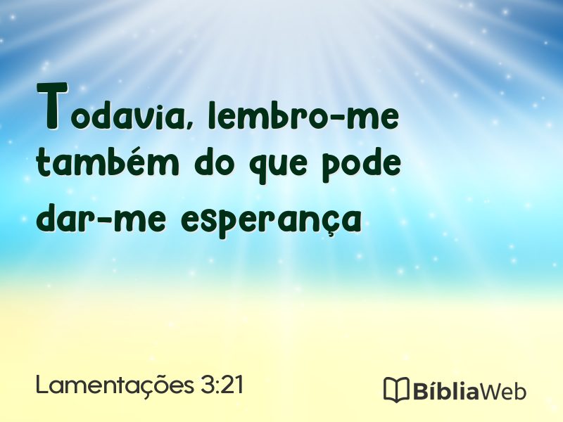 Lamentações 3:21 em imagem para compartilhar