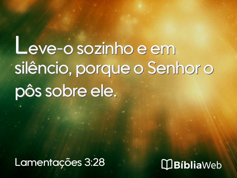 Lamentações 3:28 em imagem para compartilhar
