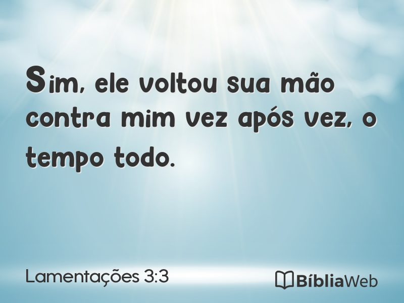 Lamentações 3:3 em imagem para compartilhar
