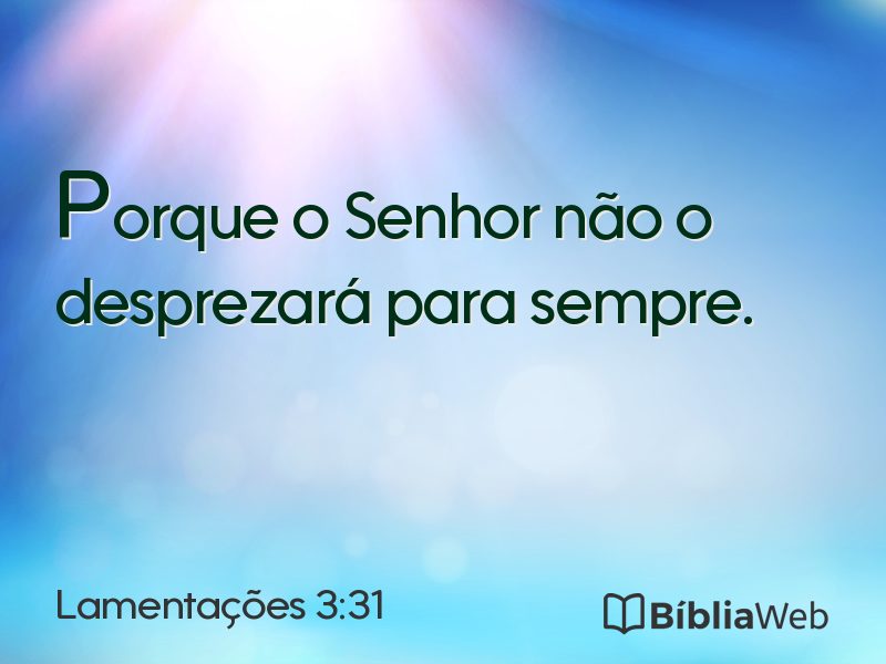 Lamentações 3:31 em imagem para compartilhar