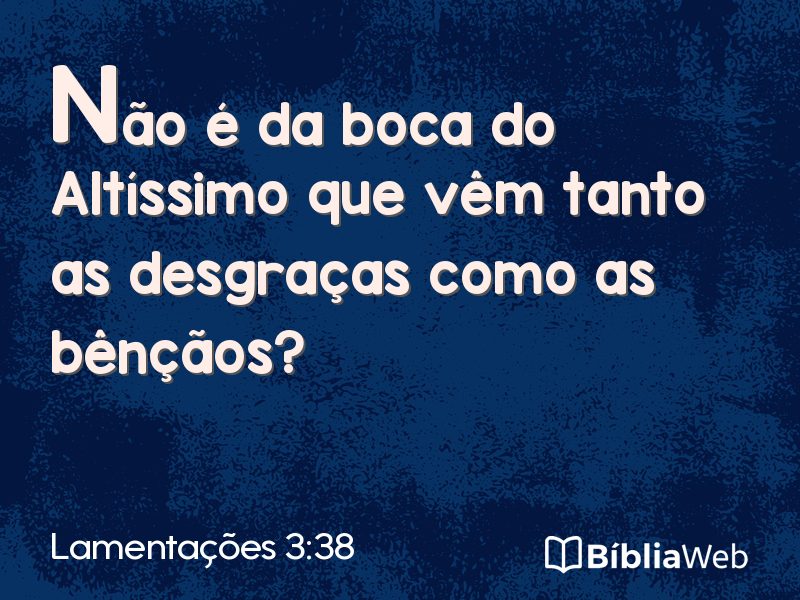 Lamentações 3:38 em imagem para compartilhar