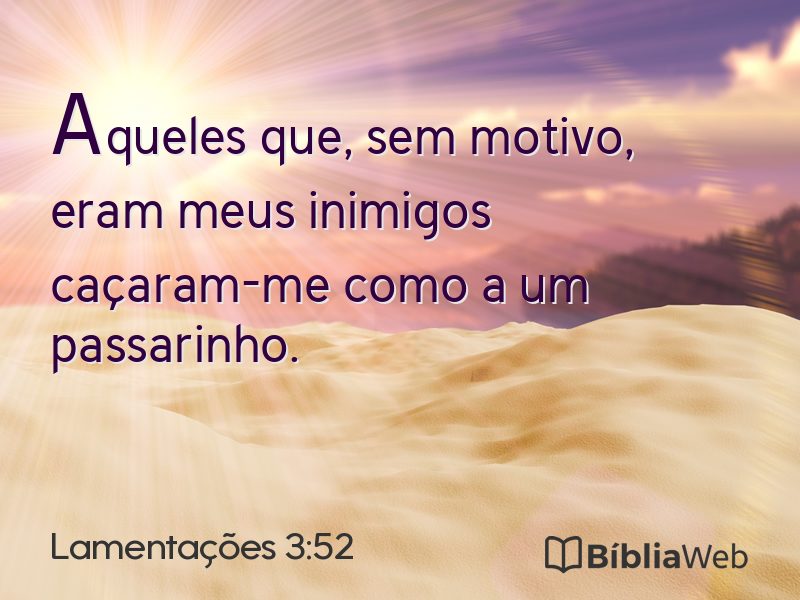 Lamentações 3:52 em imagem para compartilhar