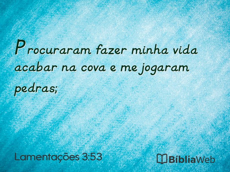 Lamentações 3:53 em imagem para compartilhar