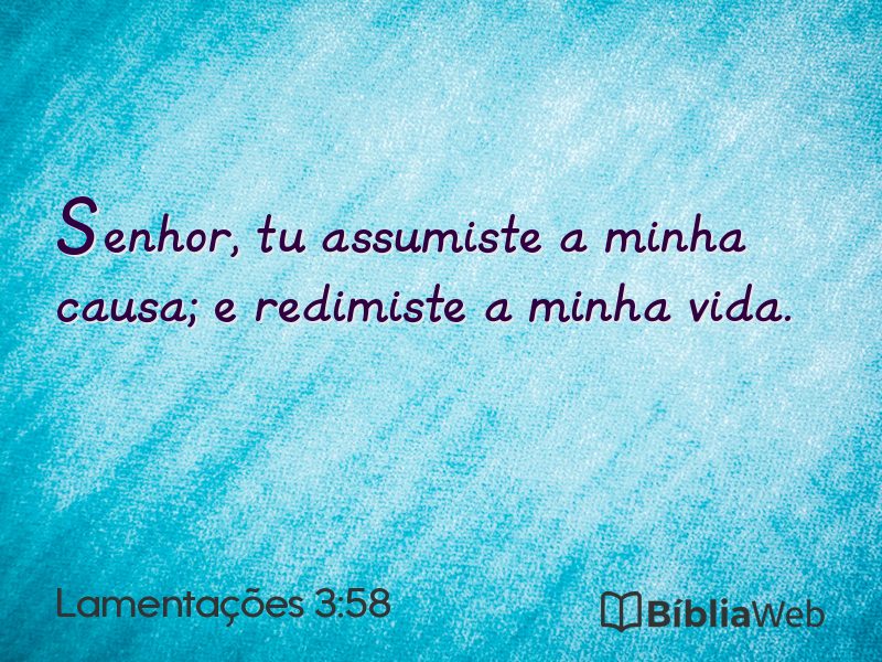 Lamentações 3:58 em imagem para compartilhar