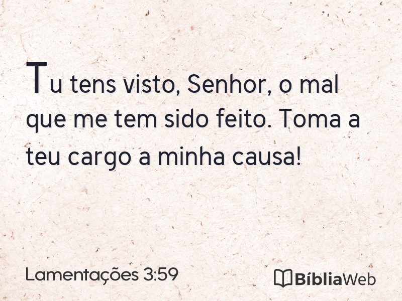 Lamentações 3:59 em imagem para compartilhar