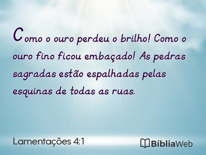 Lamentações 4:1 em imagem para compartilhar
