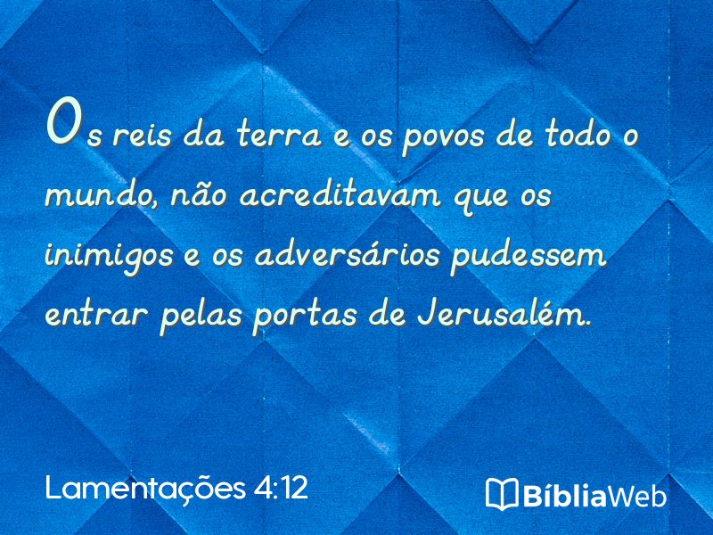 Lamentações 4:12 em imagem para compartilhar