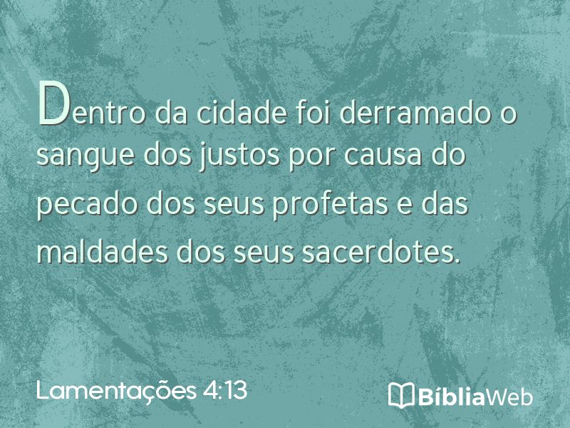Lamentações 4:13 em imagem para compartilhar