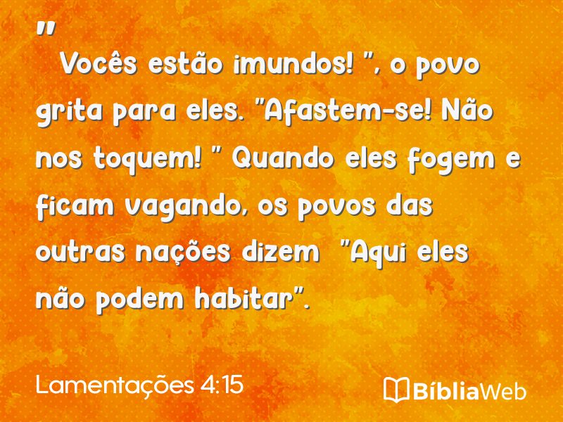 Lamentações 4:15 em imagem para compartilhar