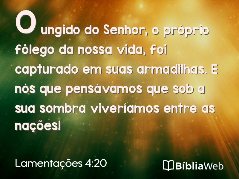 Lamentações 4:20 em imagem para compartilhar