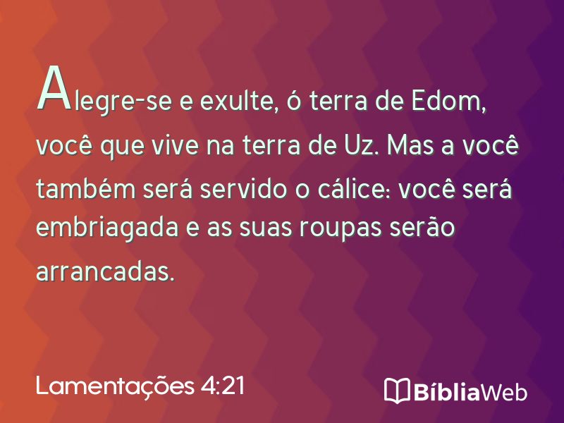 Lamentações 4:21 em imagem para compartilhar