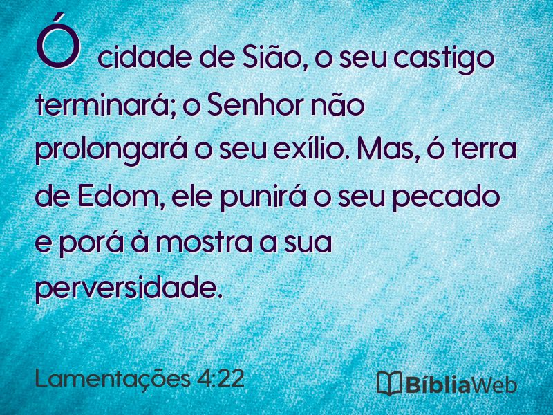 Lamentações 4:22 em imagem para compartilhar