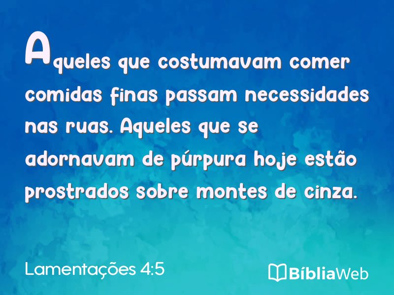 Lamentações 4:5 em imagem para compartilhar
