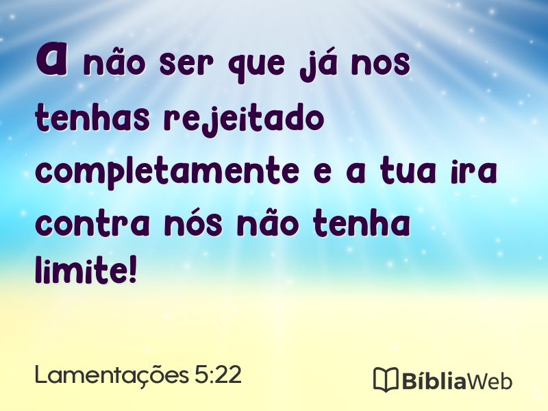Lamentações 5:22 em imagem para compartilhar