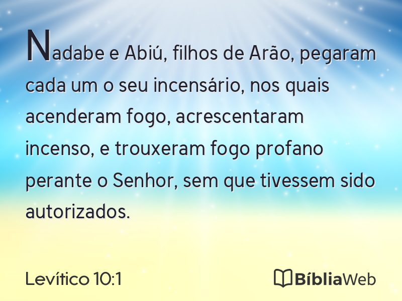 Levítico 10:1 em imagem para compartilhar