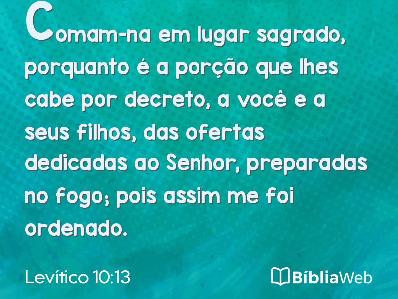 Levítico 10:13 em imagem para compartilhar