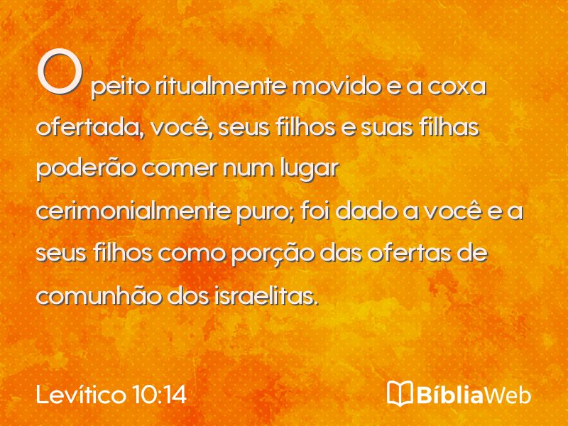 Levítico 10:14 em imagem para compartilhar