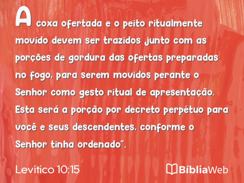 Levítico 10:15 em imagem para compartilhar