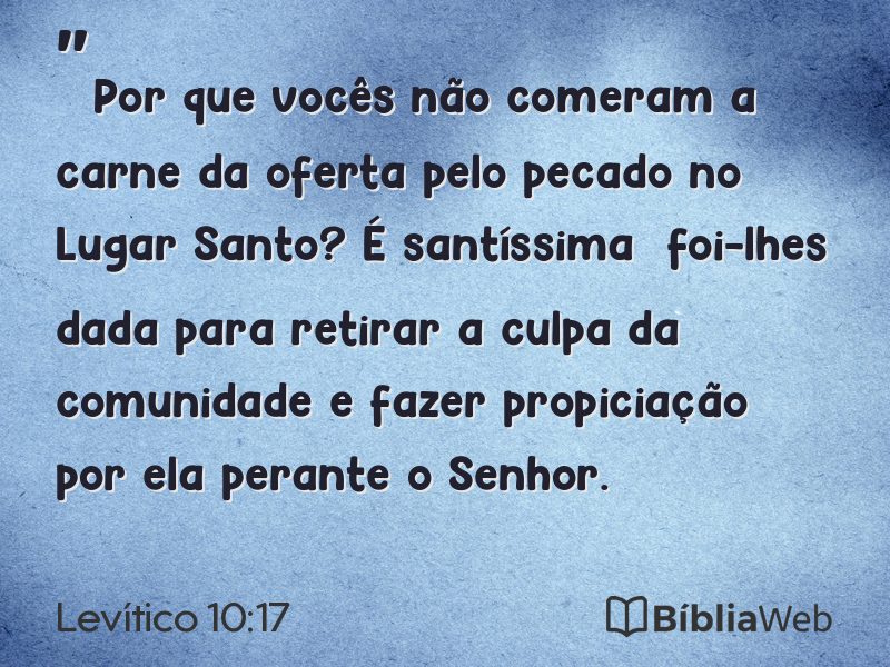 Levítico 10:17 em imagem para compartilhar