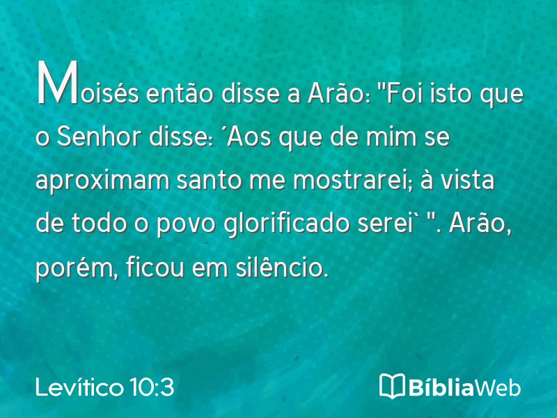 Levítico 10:3 em imagem para compartilhar