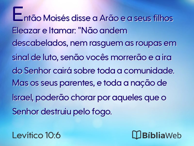 Levítico 10:6 em imagem para compartilhar