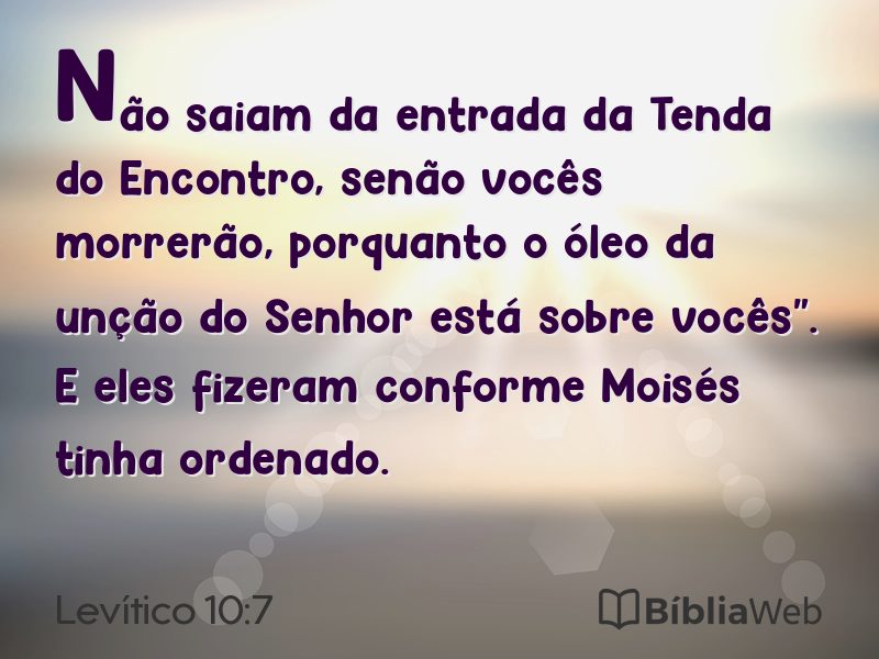 Levítico 10:7 em imagem para compartilhar