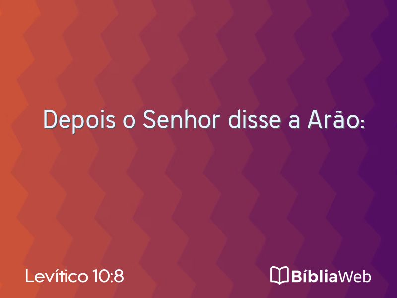 Levítico 10:8 em imagem para compartilhar