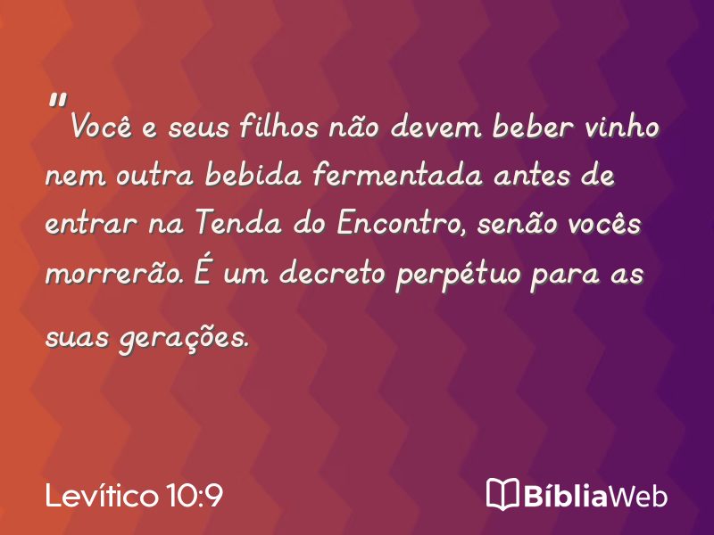 Levítico 10:9 em imagem para compartilhar