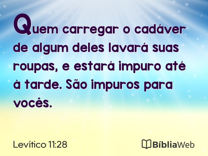 Levítico 11:28 em imagem para compartilhar