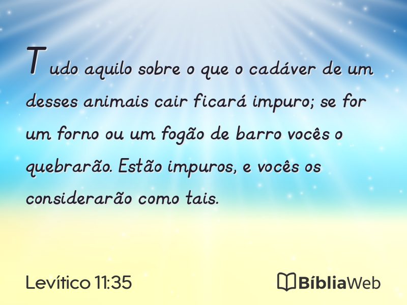 Levítico 11:35 em imagem para compartilhar