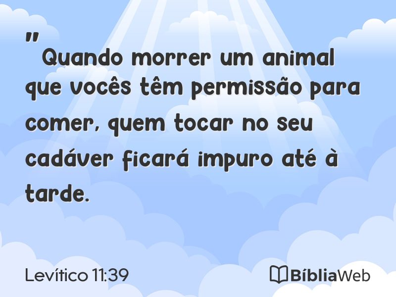 Levítico 11:39 em imagem para compartilhar