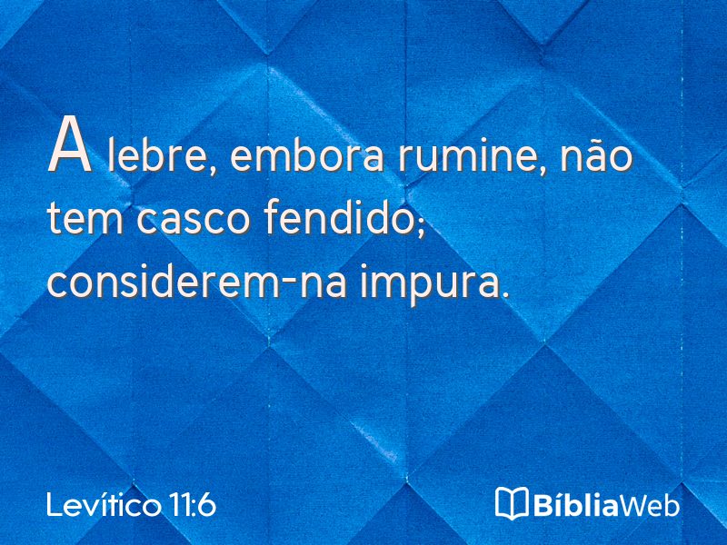Levítico 11:6 em imagem para compartilhar