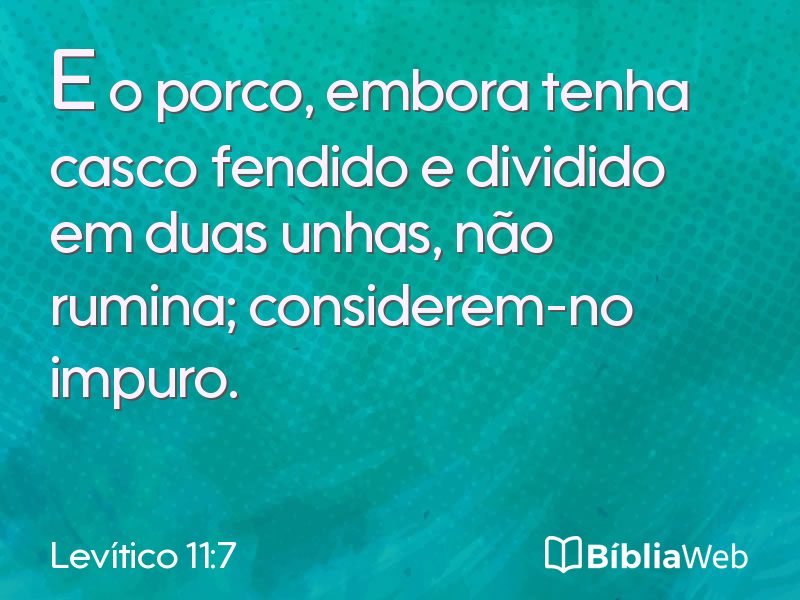 Levítico 11:7 em imagem para compartilhar