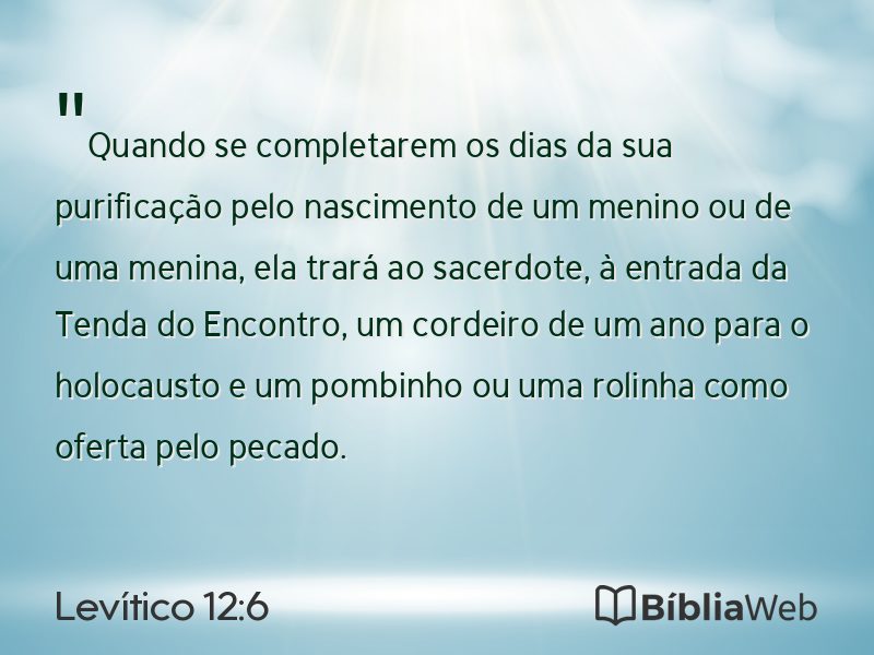 Levítico 12:6 em imagem para compartilhar