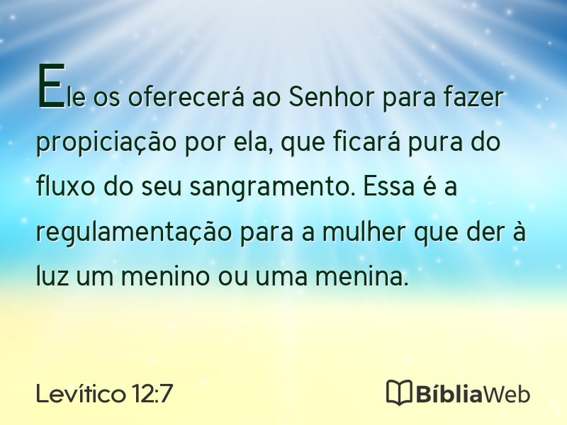 Levítico 12:7 em imagem para compartilhar