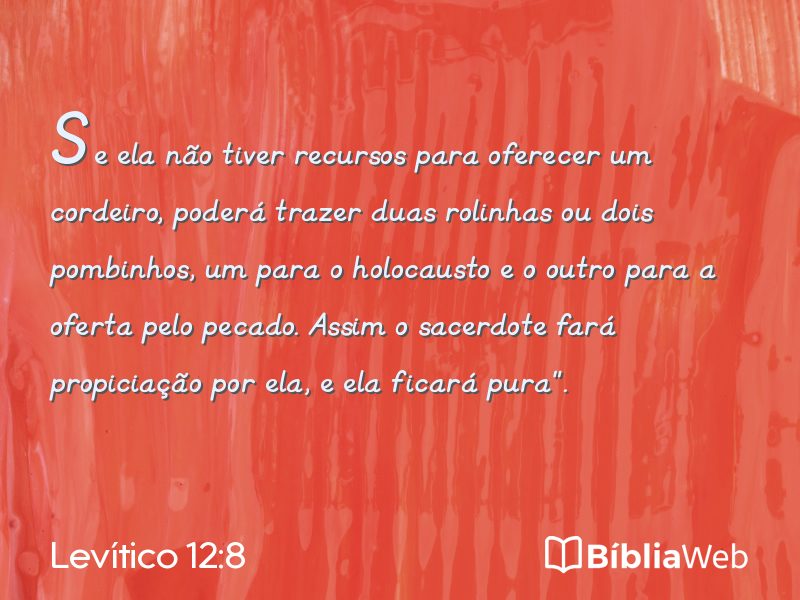 Levítico 12:8 em imagem para compartilhar