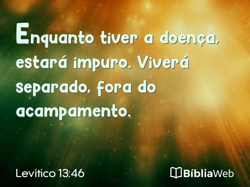 Levítico 13:46 em imagem para compartilhar