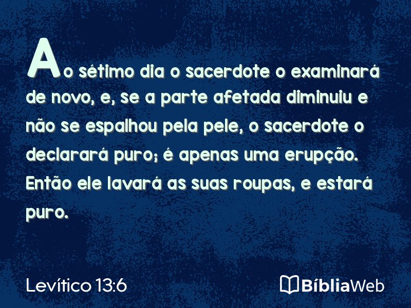 Levítico 13:6 em imagem para compartilhar