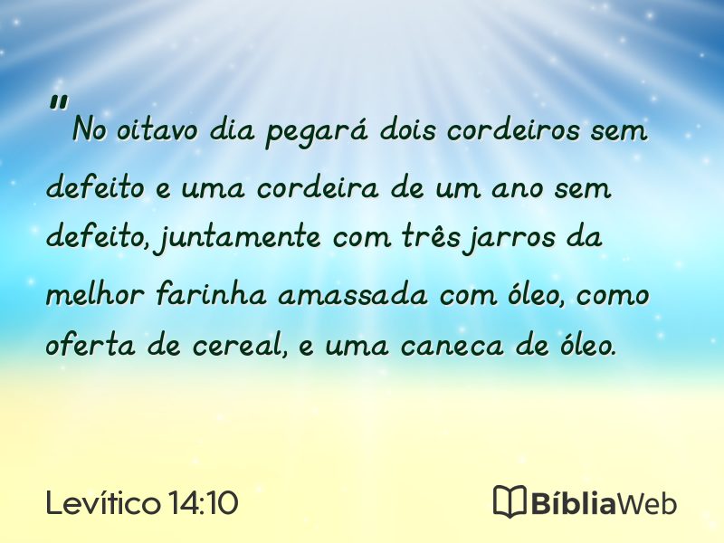 Levítico 14:10 em imagem para compartilhar