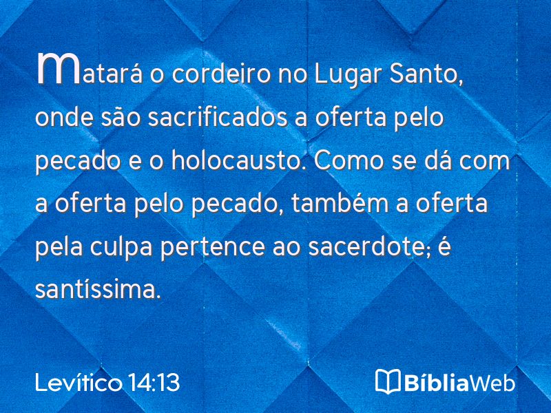 Levítico 14:13 em imagem para compartilhar
