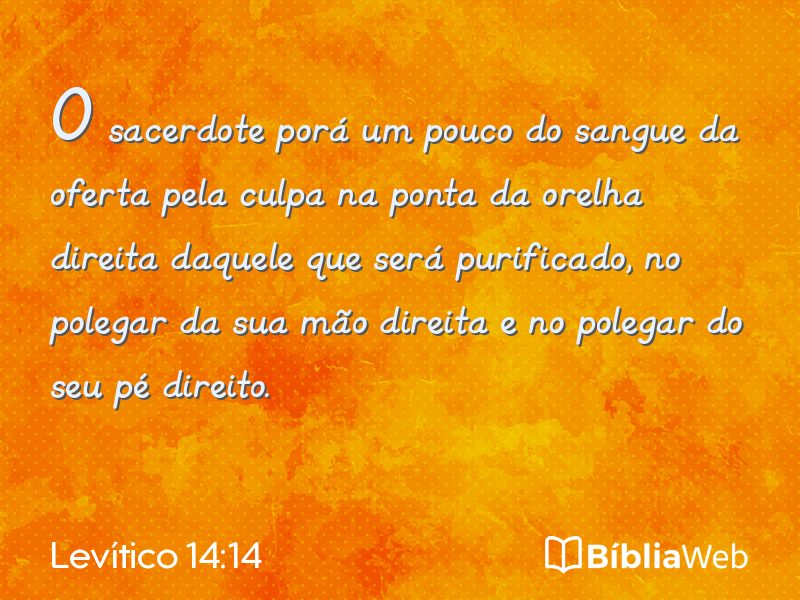 Levítico 14:14 em imagem para compartilhar