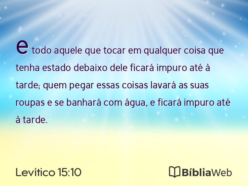 Levítico 15:10 em imagem para compartilhar