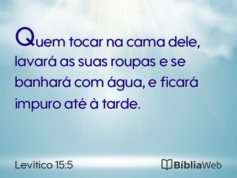 Levítico 15:5 em imagem para compartilhar
