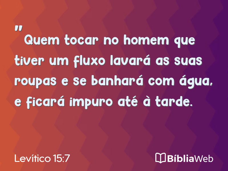 Levítico 15:7 em imagem para compartilhar