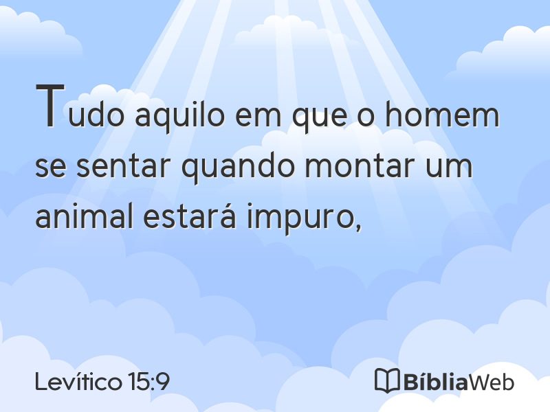 Levítico 15:9 em imagem para compartilhar