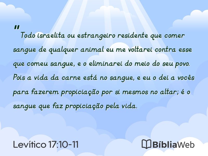 Levítico 17:10-11 em imagem para compartilhar