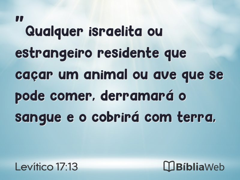Levítico 17:13 em imagem para compartilhar